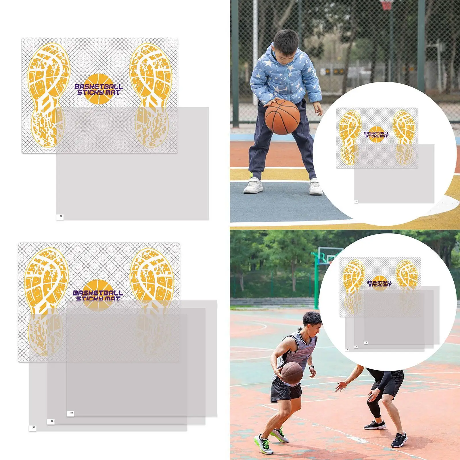 

Basketball Sticky Mat Replacement Sheets with Board Replaceable Sheets Basketball Shoe Sticky Mat for Outdoor Backyard Indoor