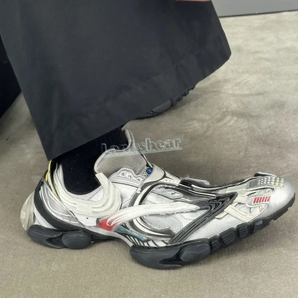 

Повседневные женские кроссовки на толстой подошве, подиумная обувь, однотонная женская обувь на шнуровке с круглым носком, жаркая осенне-летняя обувь 2025