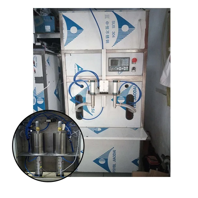 

Semi Automatic Double Head Pneumatic Filling Machine Wine Water Self Fluid Quantitative Filling