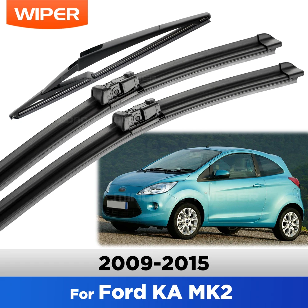 

For Ford KA MK2 2009-2015 2010 2011 2012 2013 2014 Wiper Front&Rear Wiper Blades Windshield Windscreen Window Brushes 24"14"11"
