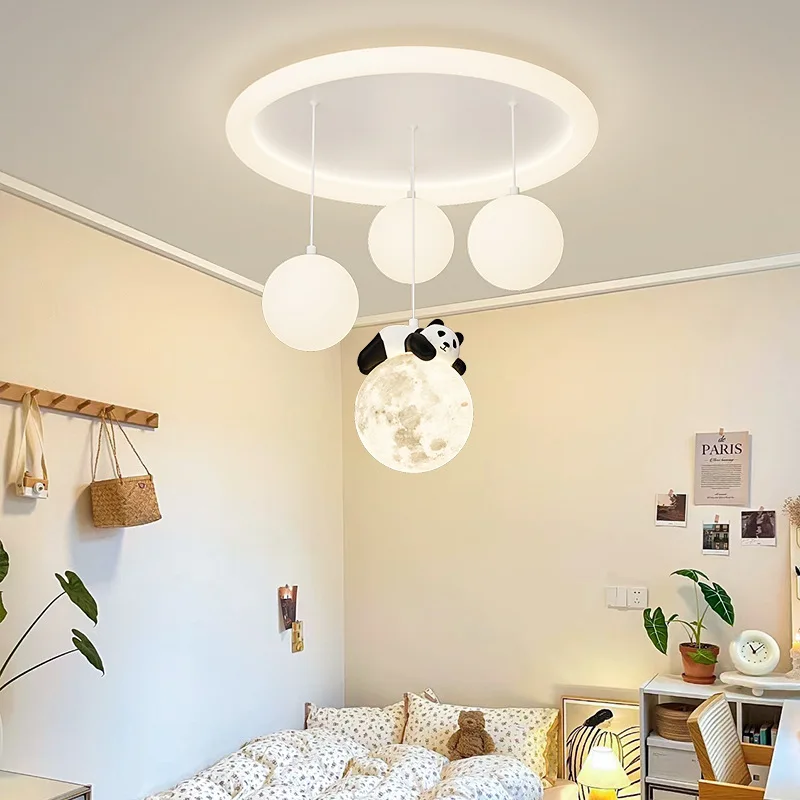 Cloud Panda Ceiling Lights Cloud Bubble Ball Lamp Cream Style Children\'s Room Boys Girls Bedroom Baby Room Nursery Ceiling Lamps