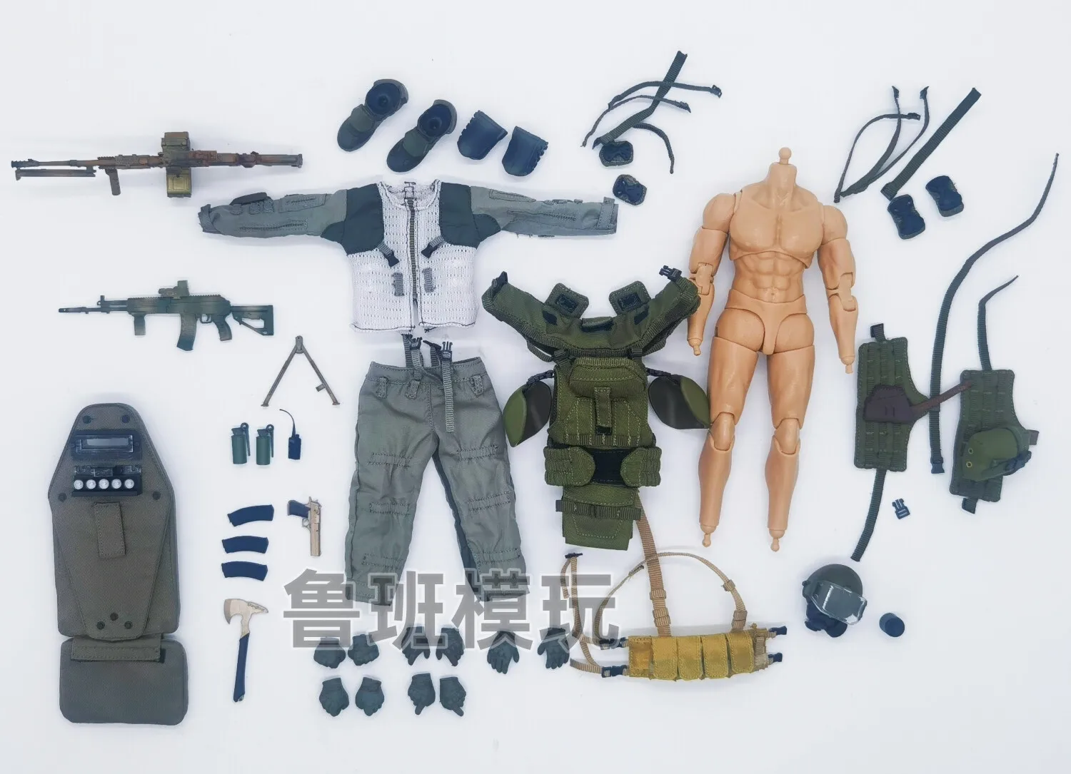 Modelo de accesorio de soldado a escala 1/12 para operación negra de 6 pulgadas SA02 fuerzas especiales