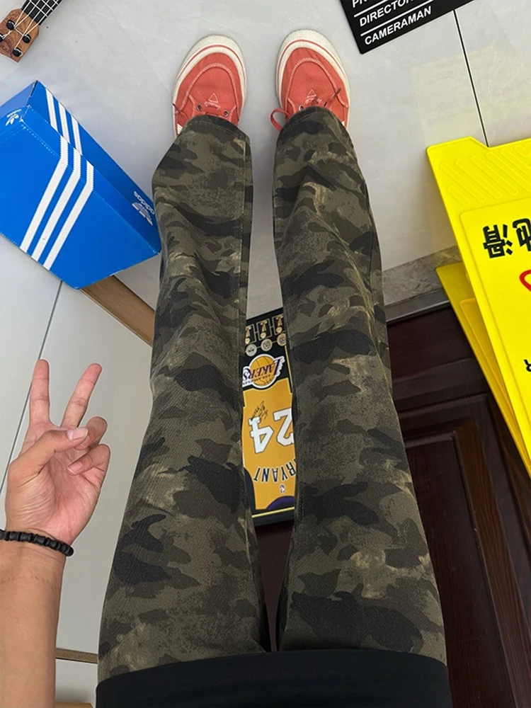 

Cleanfit Camouflage Jeans Men's American Retro Knife Pants Lift Waist Version Leg Lengthening Straight Leg Jeans