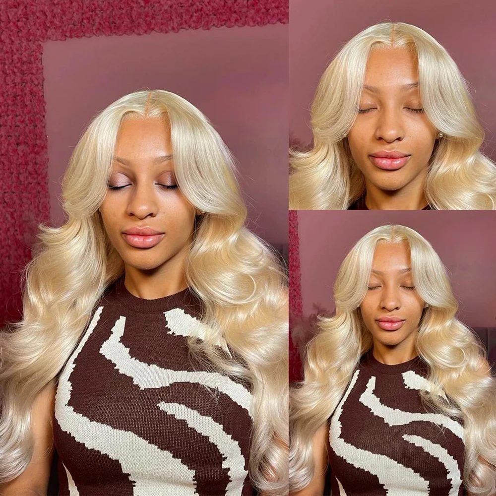 613 Body Wave Human Hair Wig 613 Colored Body Wave Wig 13x6 HD Lace Frontal Pre Plucked Human Hair Wigs 200 Density For Women
