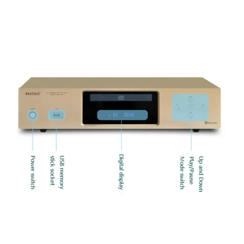 Lossless HIFI CD Player Bluetooth 5.0 OPA1612 Operational Amplifier DTS CD Music Player 24bit 192KHz Decoding XLR Outputs