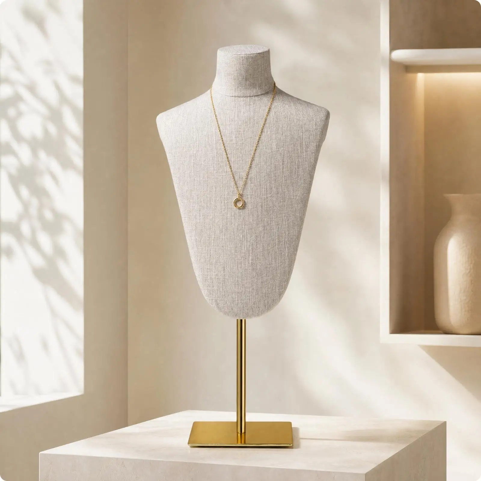 Height Adjustable Bust Jewelry Stand for Necklace Organizer Photography Display