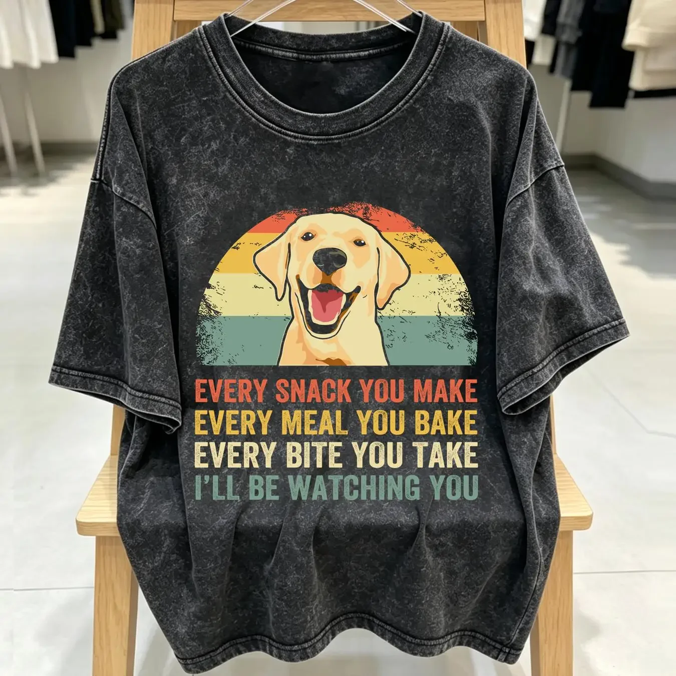 washed T Shirt NEW Lab Dad Yellow Labrador Retriever vintage Washed Versatile Casual Slightly graphic designer clothes Unisex