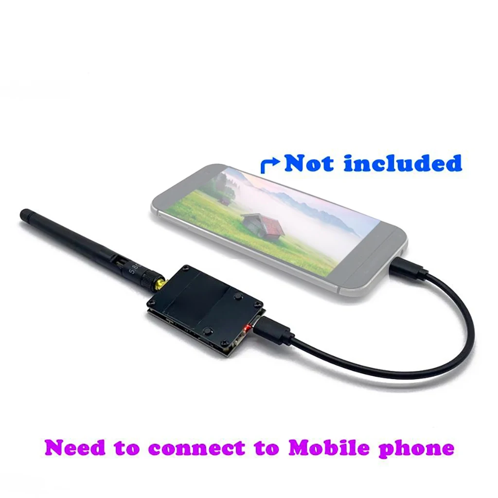 5,8G 56CH 48CH UVC Video-Downlink OTG VR Mobiltelefon-Empfänger + 5,8G 48CH FPV-Empfänger OLED-Display 5-36V SMA für RC-Drohnen – Detail 26
