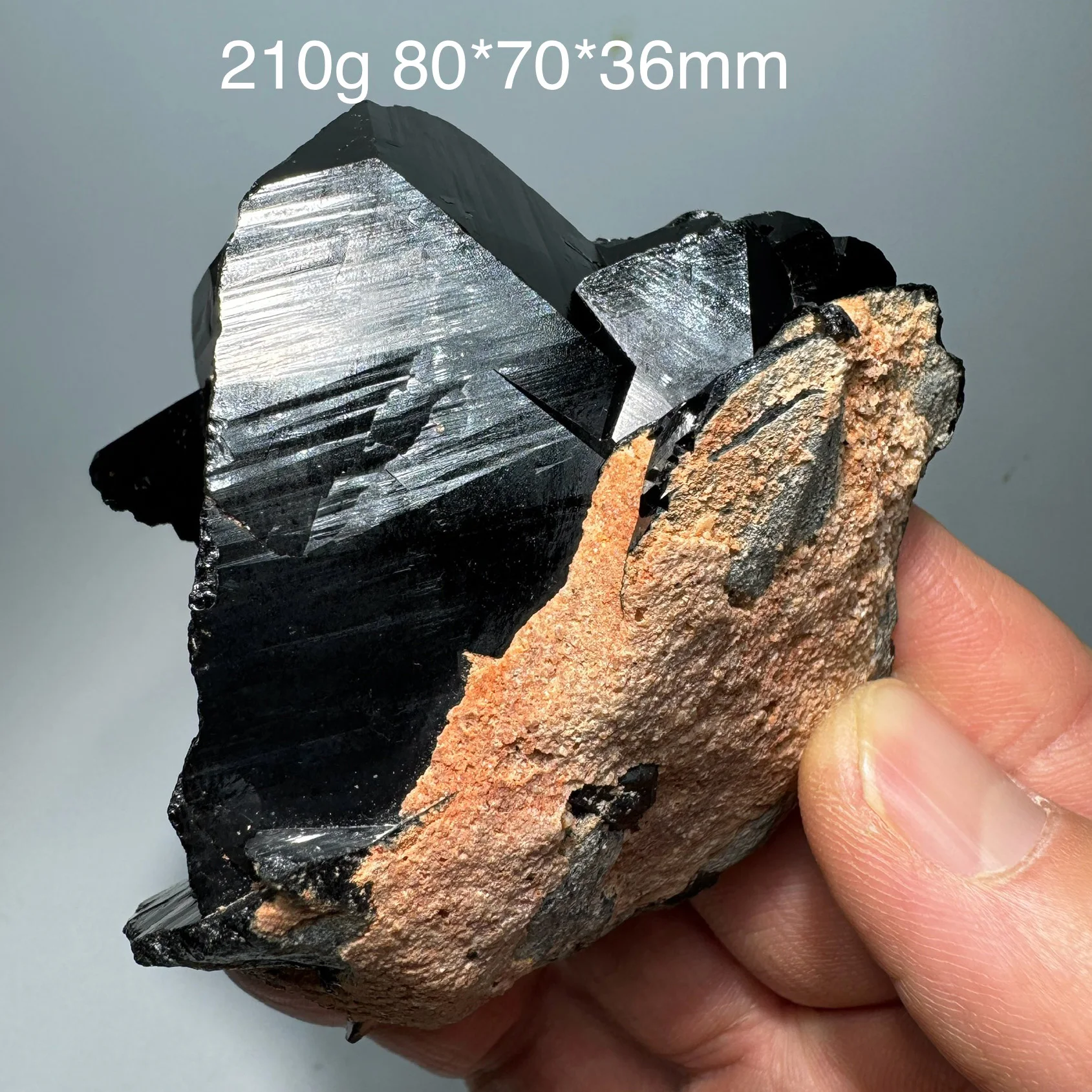 

210g Natural Madagascar Black Tourmaline Mineral Specimen Quartz Reiki Healing Stone Home Decor