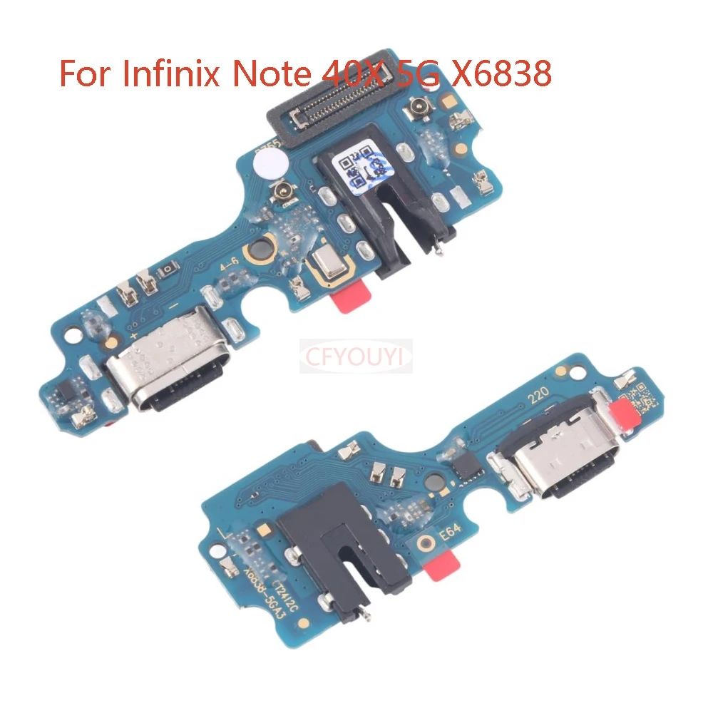 Charging Port Board For Infinix Note 40X 5G X6838 USB Dock Connector Charger Port Flex Cable Replacement Part
