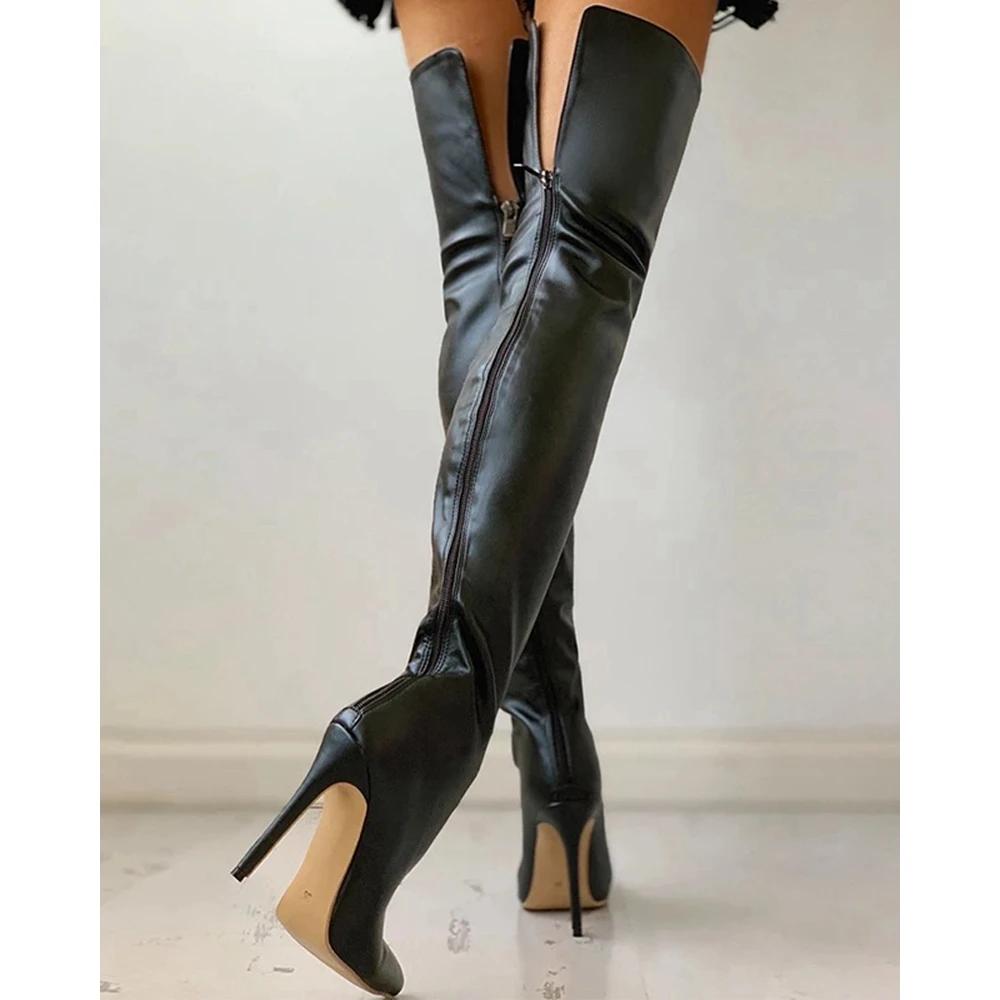 2024 Fashion Women Over-the-Knee Pointed Toe High Heel Boots Femme Heels Elegant Boots Party Thin Heeled Pumps Shoes Korean