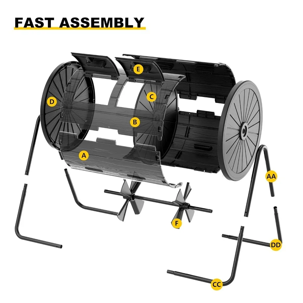 

43-gallon Premium Outdoor Compost Bin with Durable Outdoor Composting Rollers, Customizable