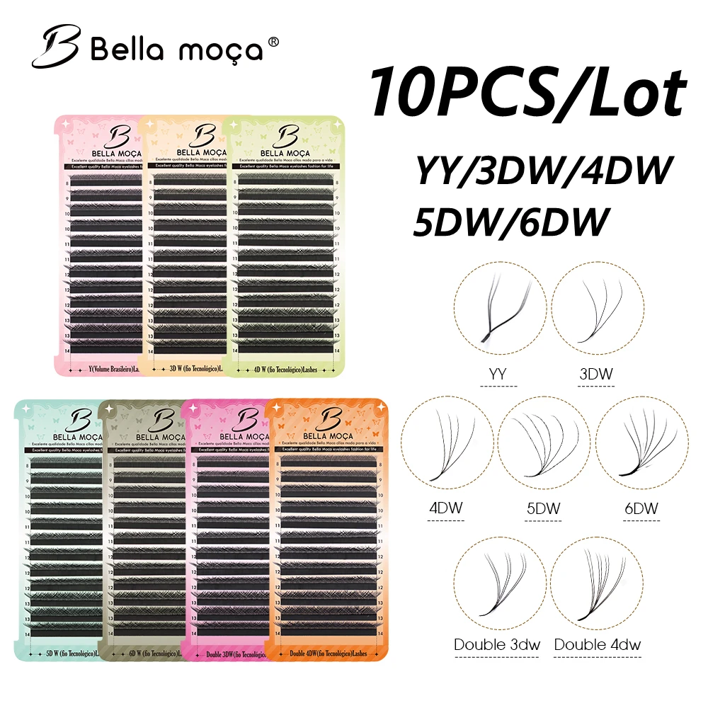 Bella moça 10 Uds YY/3DW/4DW/5DW/6DW/8DW pestañas postizas de visón Cilios brasileños rizo D YY pestañas envío desde Brasil