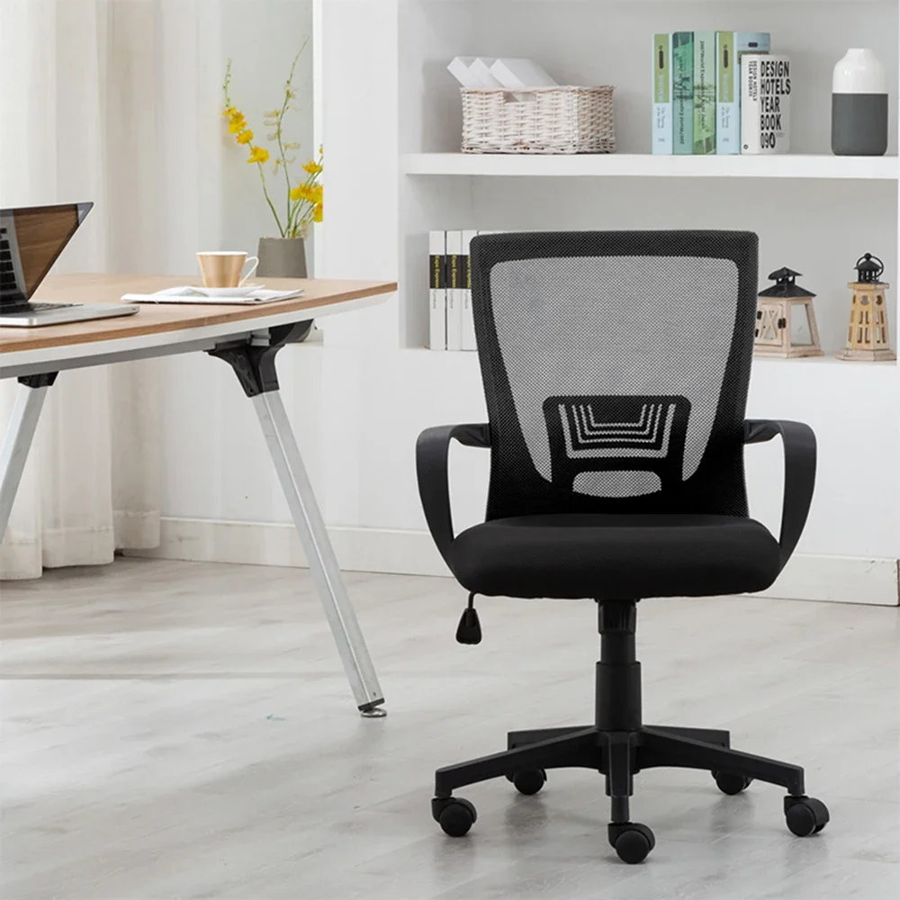 Office Chair Adjustable Mid Back Mesh Swivel Office Chair Armrests Available Black/Dark Gray/Gray And Other Colors كرسي قيمنق