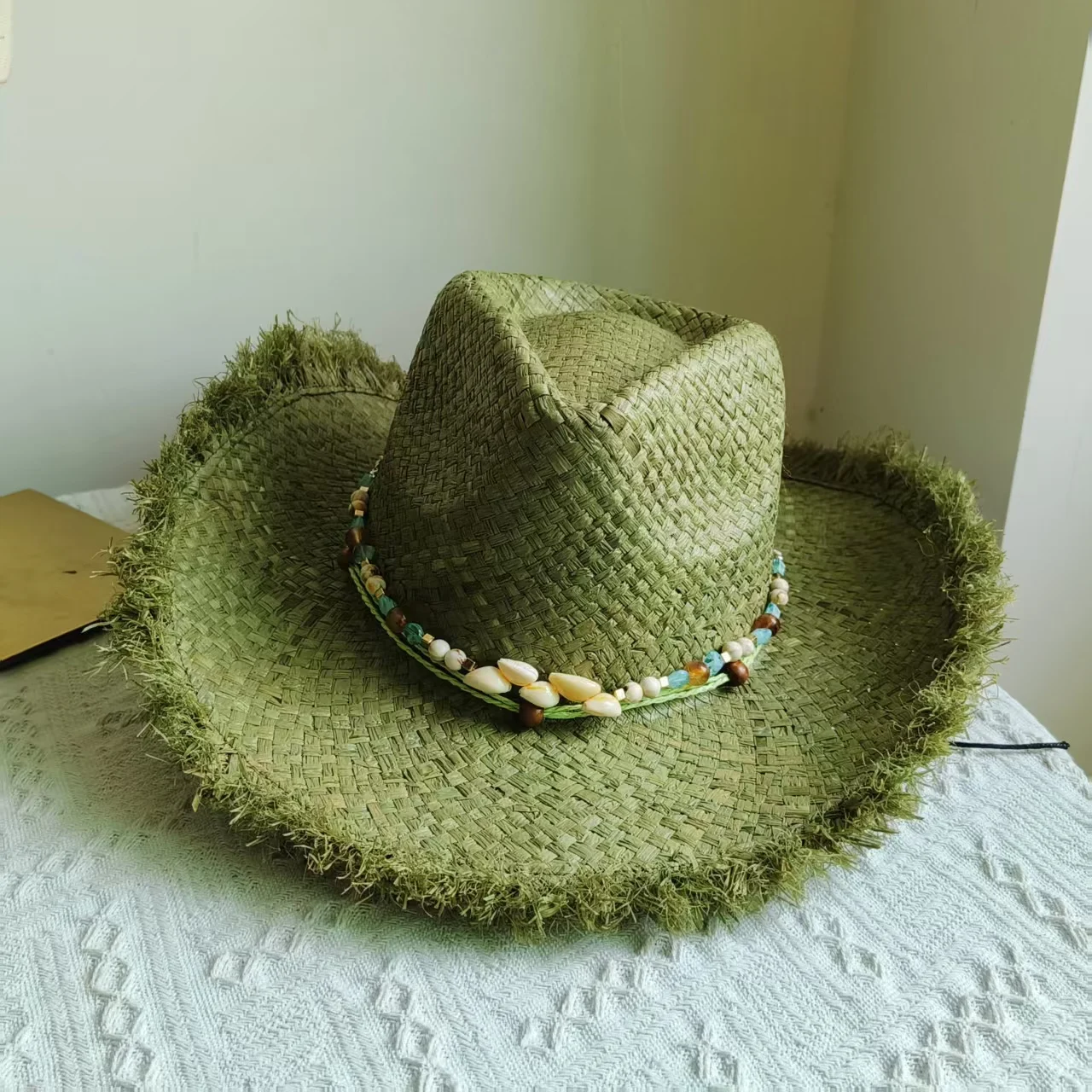 light Western Cowboy Straw hat women Natural Raffia Hats Fashion Large Brim soft straw hat Party Outdoor summer Beach Hat girl