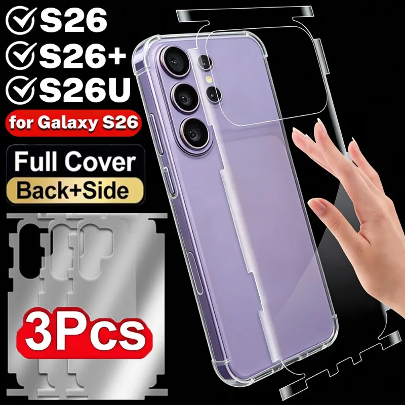 

1/2/3PCS for Samsung Galaxy S26 S26Plus S26Ultra Back Hydrogel Film Soft Clear Full Cover Matte/Clear Rear Border Protector