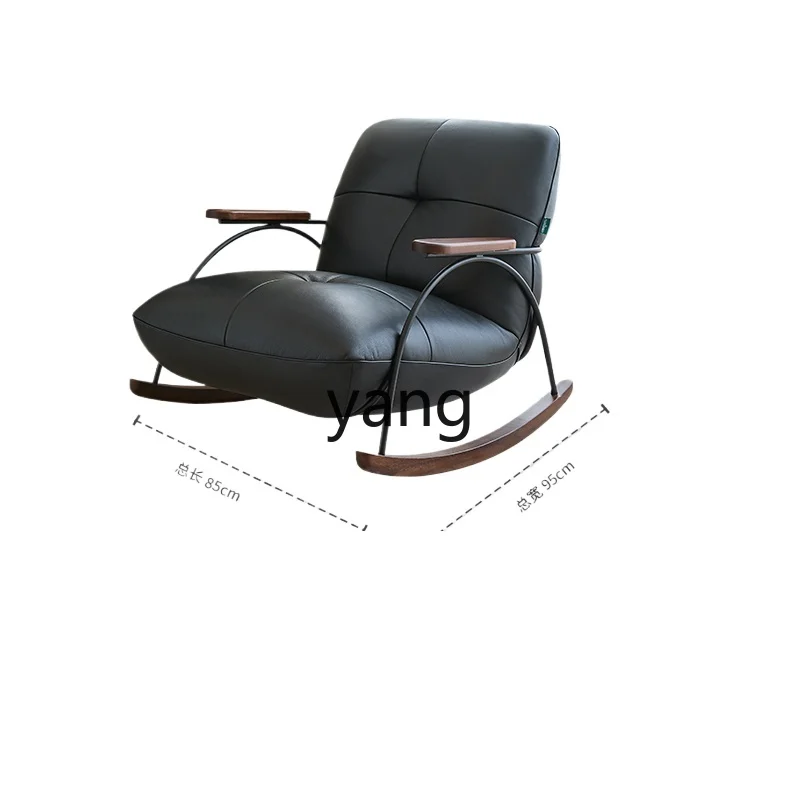 

LMM leather first layer cowhide single sofa lazy sofa balcony home leisure chair