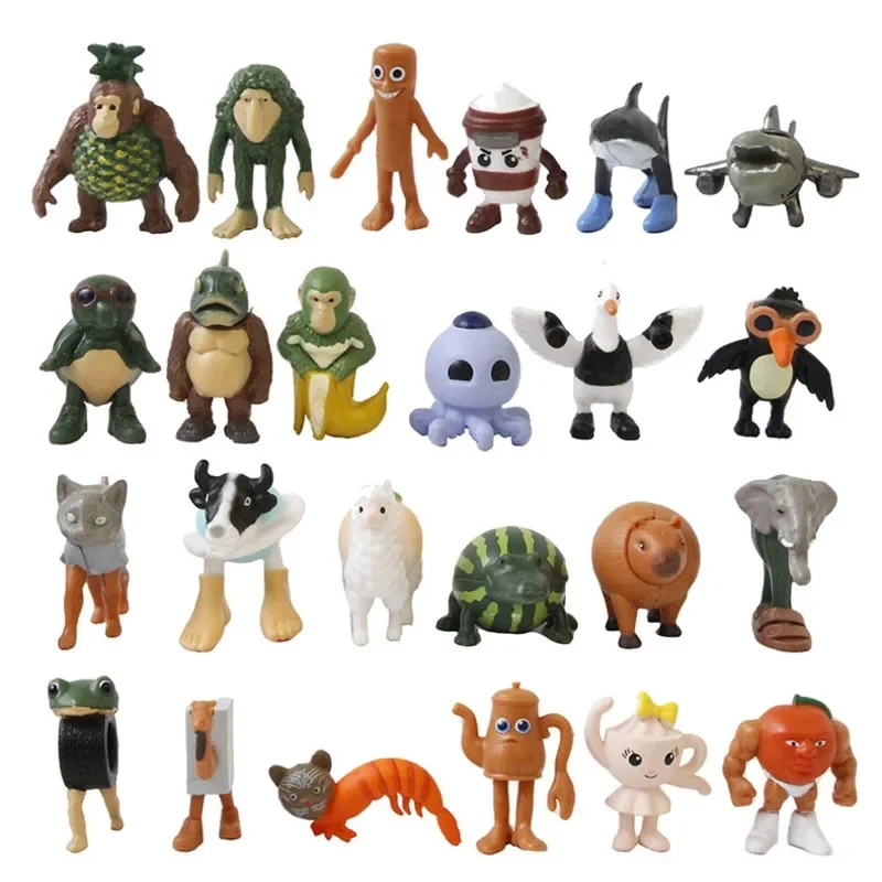 

24 Pcs Shanhaijing Figurines Shark Stick Man Monkey Dolls Desktop Model Decorations Creative Collectible Toys Cross Border New