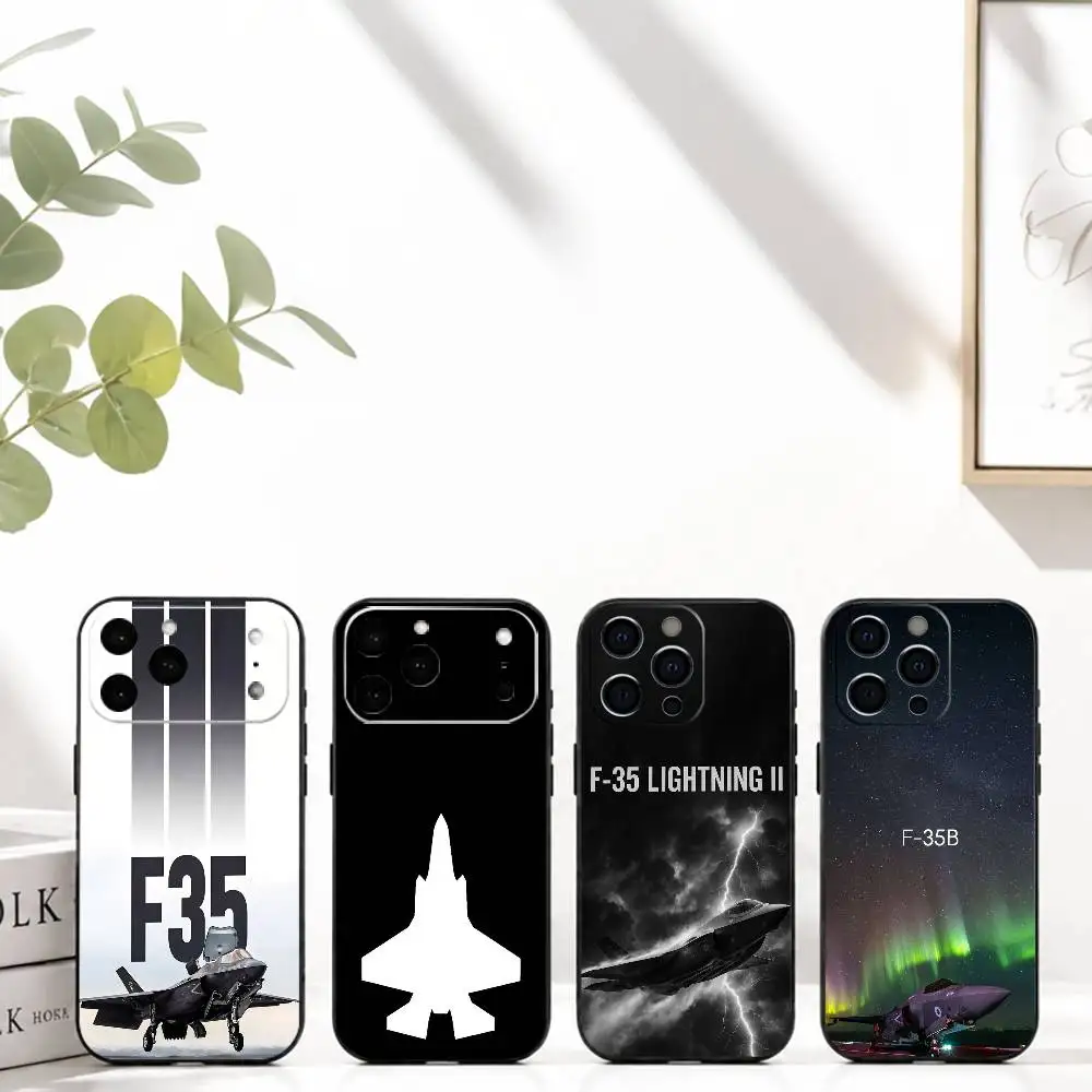 Чехол для телефона F-35 Stealth Jet для iPhone 17, 16, 15, 14, 13, 12, 11 Plus, Pro Max и других моделей, мягкий черный чехол