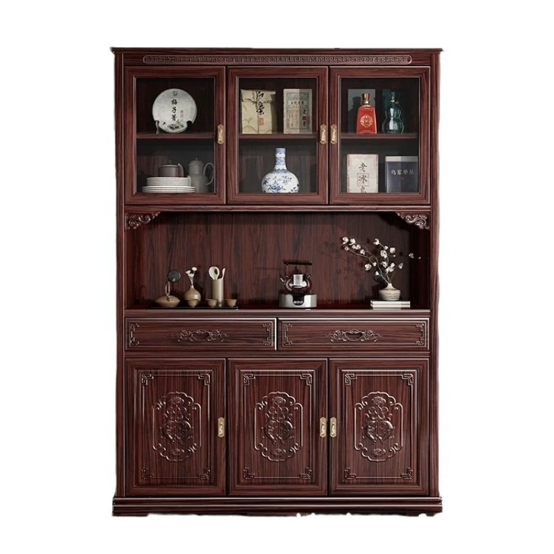 New Chinese mahogany dining side cabinet size apartment tea cabinet