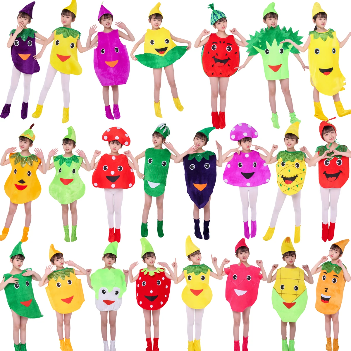 Vegetable Role-play Costume,Vegetable Theme Dance Performance Clothing, Chinese Cabbage/Potato/Mushroom  etc.