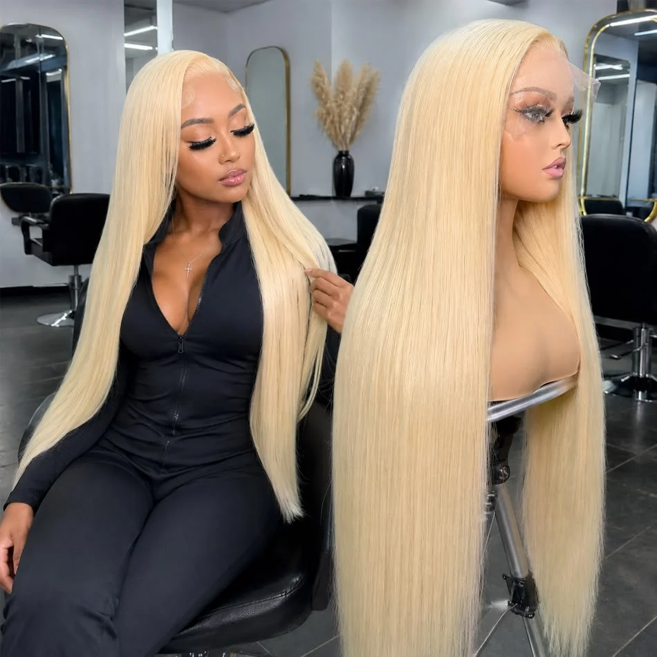 Blonde 613 Human Hair Wigs Straight Transparent Lace Frontal Wig 5x5 13x4 13X6 Lace Front Wig Brazilian Wig For Black Women 30 40 Inch 220 Density