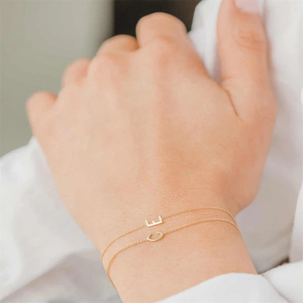 eManco Personalized Name Bracelet Women Girls Stainless Steel Chain Letter Customized Charm Bracelets Unique Custom Jewelry Gift