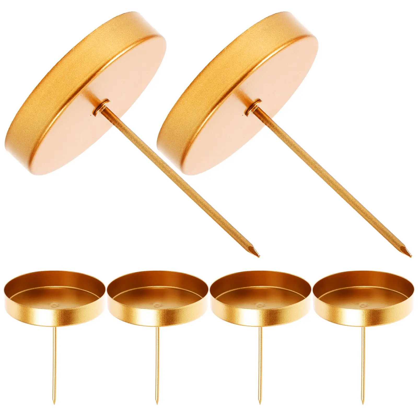 

6 Pcs Tray Metal Holder Iron Holder Decorative Metal Plate Tealight Stand Christmas DIY Party Pillar Vase Wax