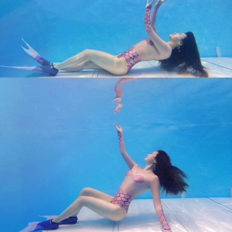 Double webbed rubber diving, long-footed frog shoe free diving, snorkeling helps accelerate flippers