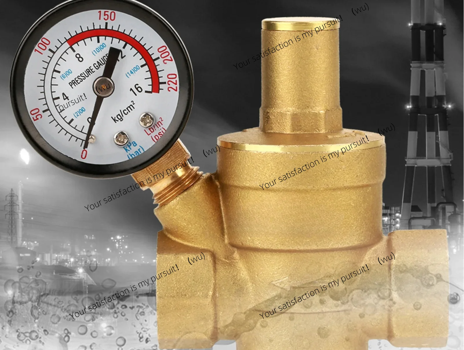 for DN15 Brass Adjustable Water Pressure Regulator Reducer With Gauge Meter Brass Pressure Regulator Water Pressure Regulator