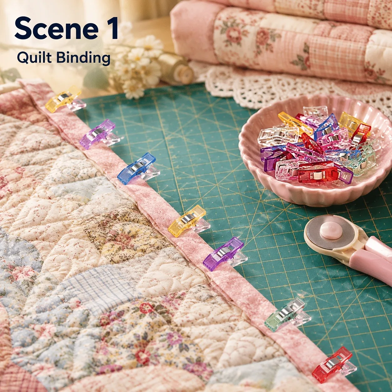 Colorful plastic patchwork clips  Sewing edge-stitching fixing clips  DIY handmade fabric clips