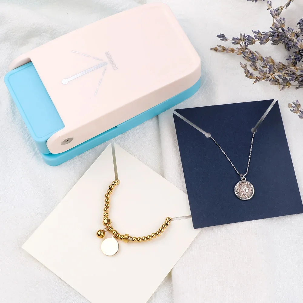 

Easy Corner Necklace Card Punch Create DIY Jewelry Display Card Maker Paper Cutter Convenient Necklace Bracelet Hole Puncher too