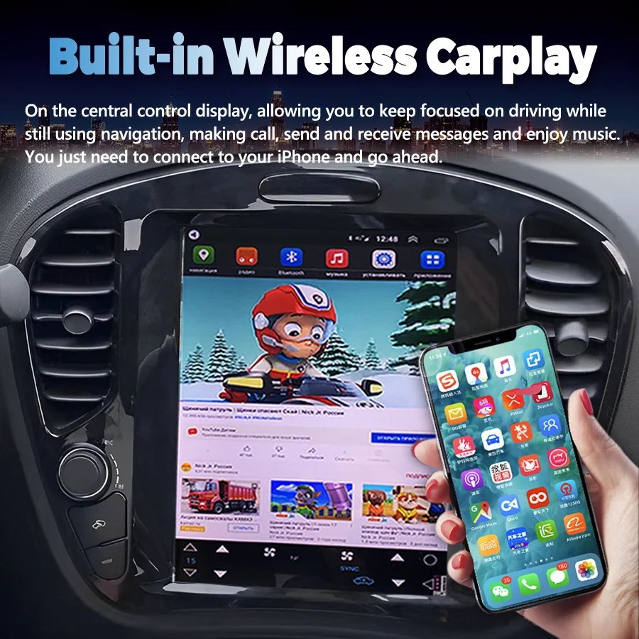 

10.4" Car Multimedia Video Player Vertical Screen Car Radio Stereo For Infiniti ESQ Nissan JUKE 2014-2019 GPS Carplay Android 13