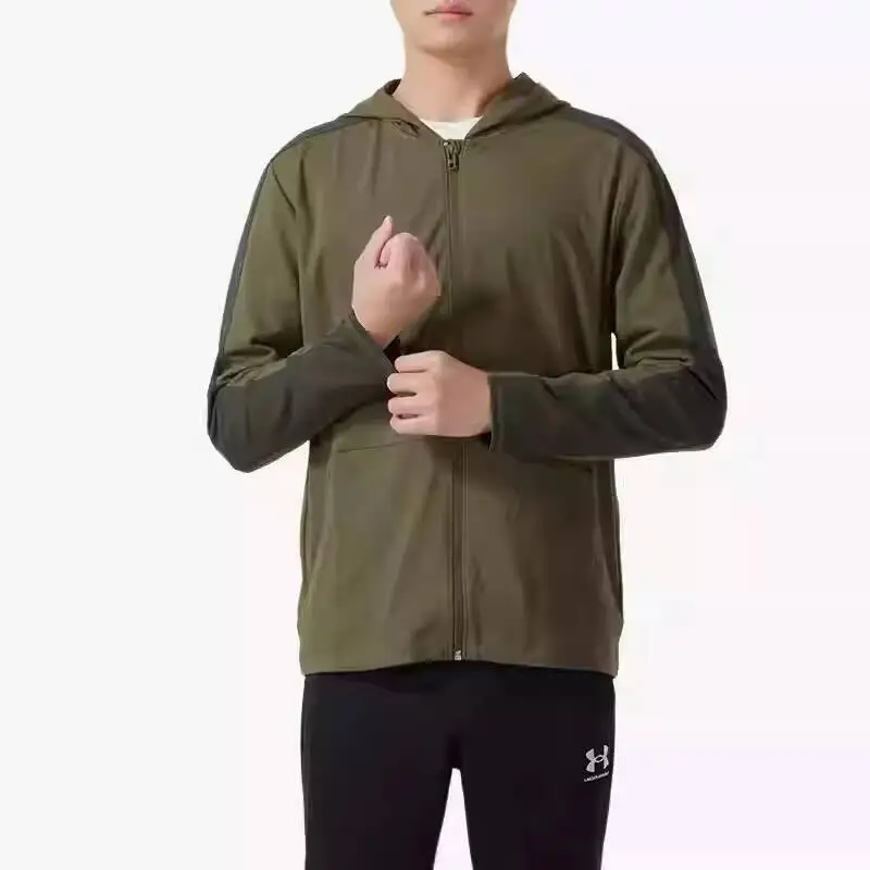2026 Under Armour Mens Meridian FZ Full Zip Hooded Jacket Stretch Athletic Outerwear Green 1379674-390