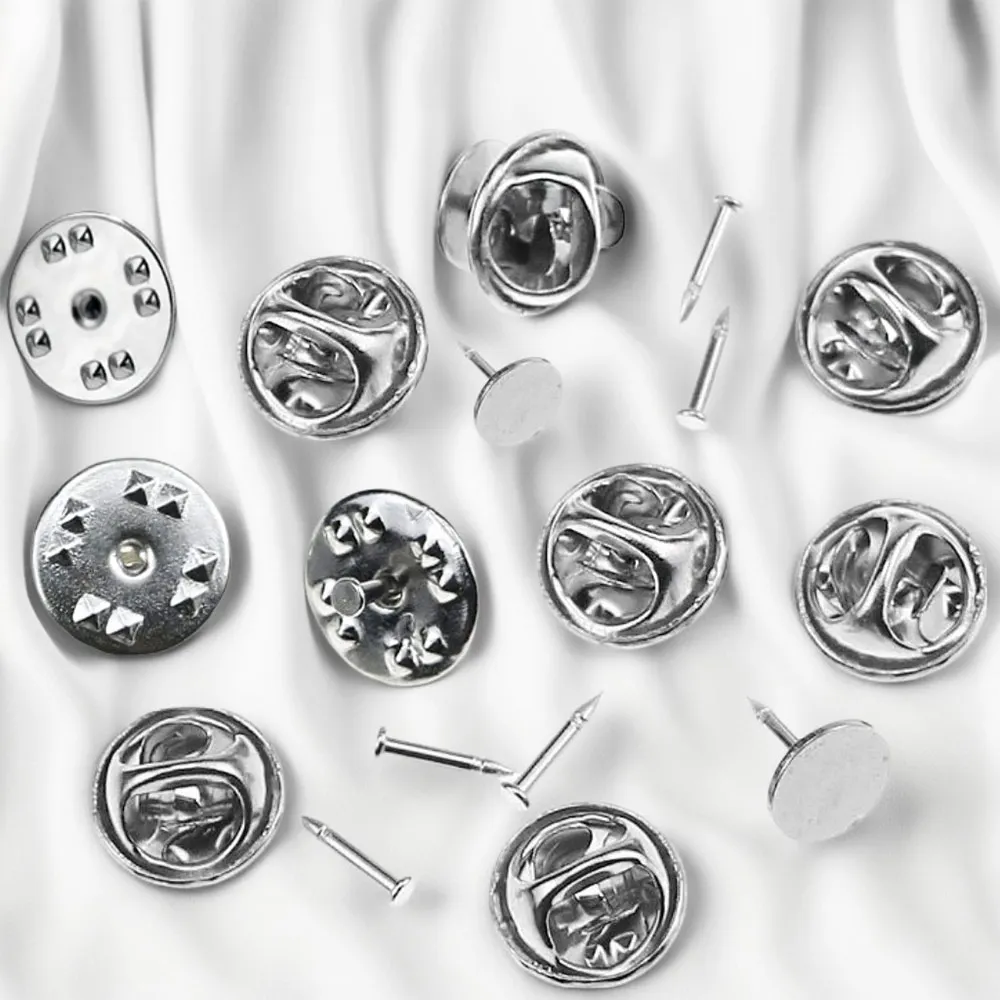 20 Sets Stainless Steel Brooch Pin Base Badge Holder Cabochon Setting DIY Cufflinks Spacer Jewelry Making Accessories Wholesale