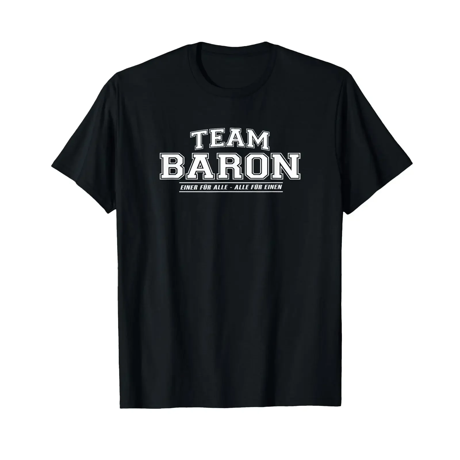 Team Baron Proud Family Last Name T Shirt black vintage Washed Unisex fashion Comfortable Slightly Top For Everyday Wear Soft