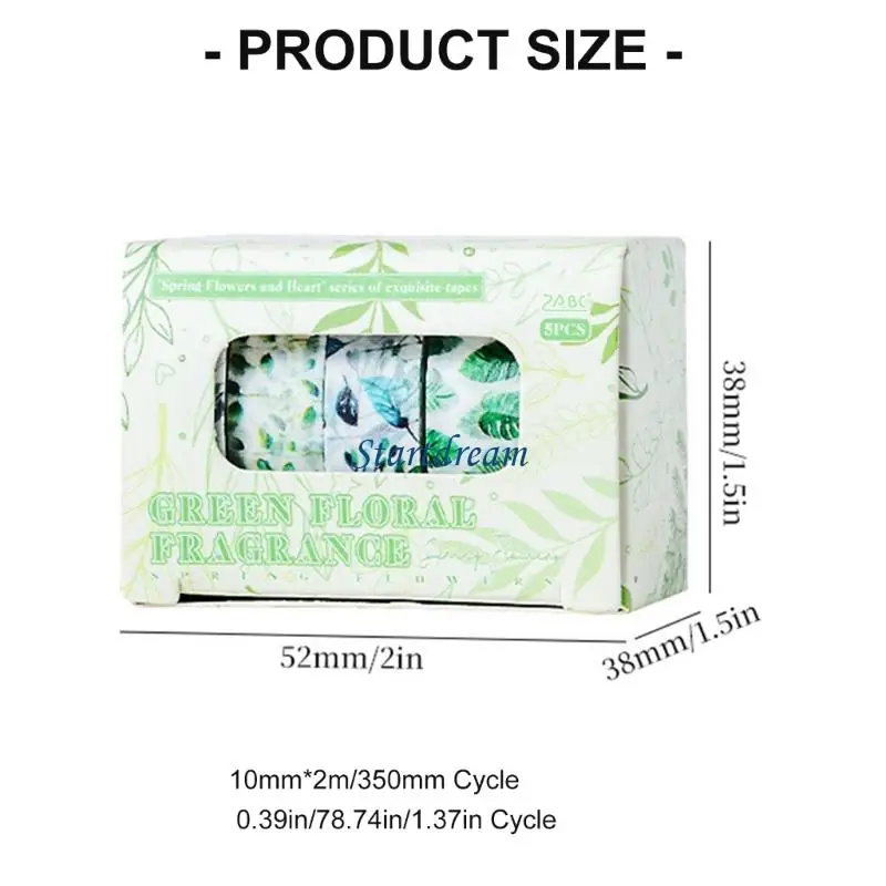 Flower Decorative Tape Adhesive Paper Tape for Notebook Journal Photo Album K92C