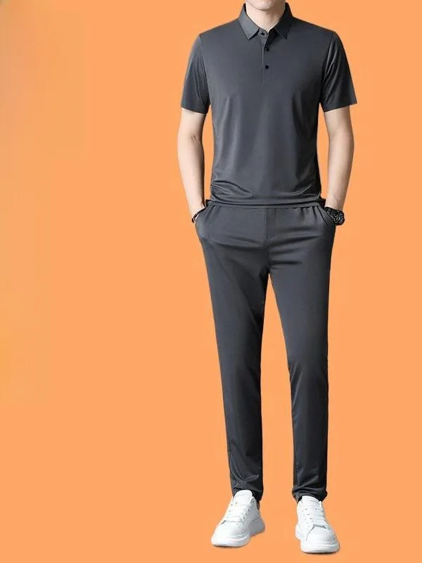 lightweight-ice-silk-men's-summer-short-sleeve-t-shirt-set-casual-sportswear-seamless-comfortable-men's-fashion-ensemble