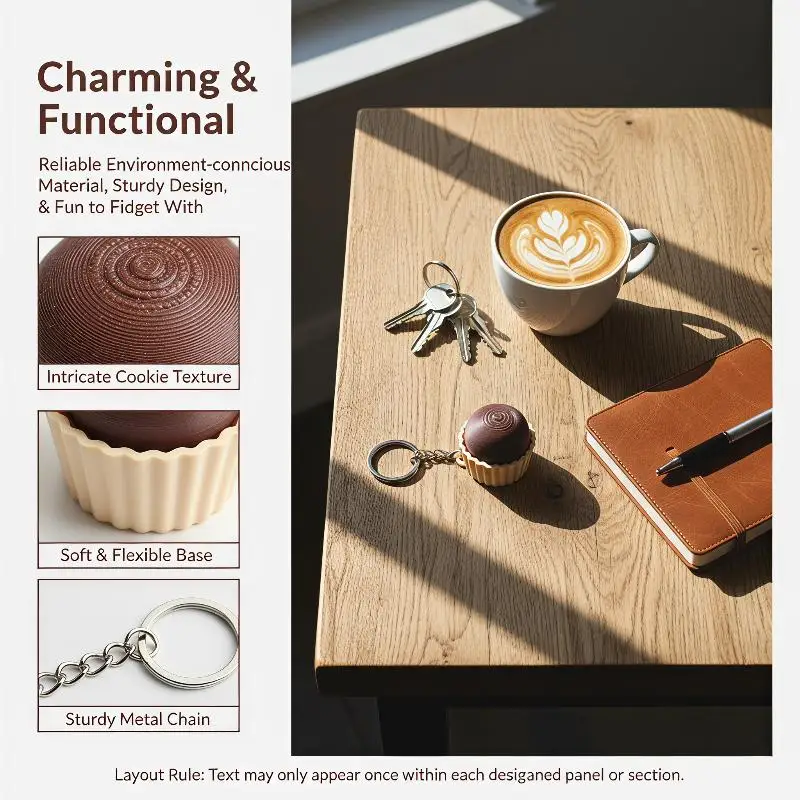 Chocolate Shape Keyboard Keychain Easy to Carry Squeeze Fidget Toy Stress Relief Antistress Gadget for Commuting Adults