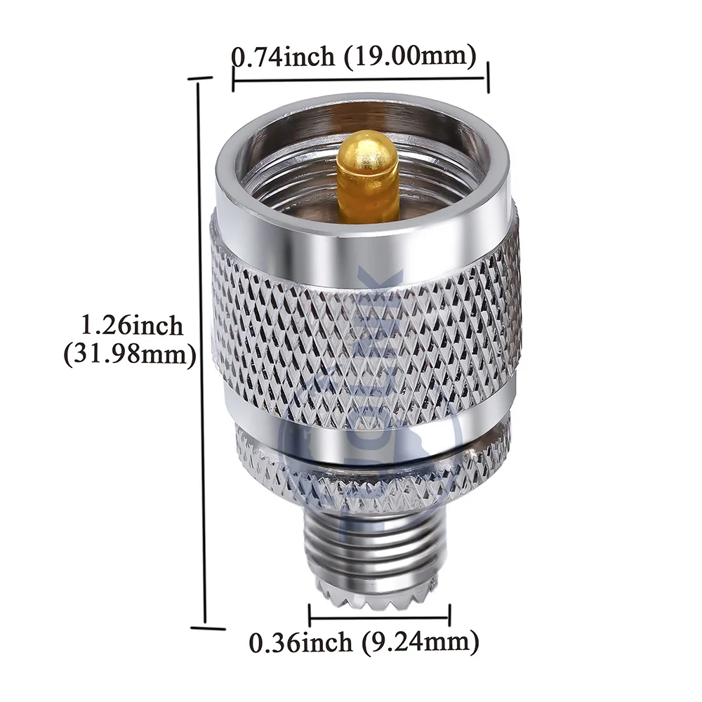 Złącze koncentryczne Mini UHF żeńskie do UHF męskie PL259 Wtyk męski UHF do gniazda żeńskiego Mini UHF Adapter koncentryczny RF do kabla koncentrycznego 2szt.