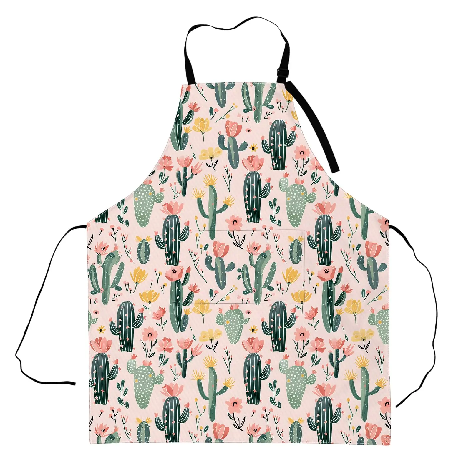 

Desert Bloom Apron,Adjustable Waterproof Oxford Fabric Kitchen Apron with 2 Pockets for Men and Women, Cooking, Baking