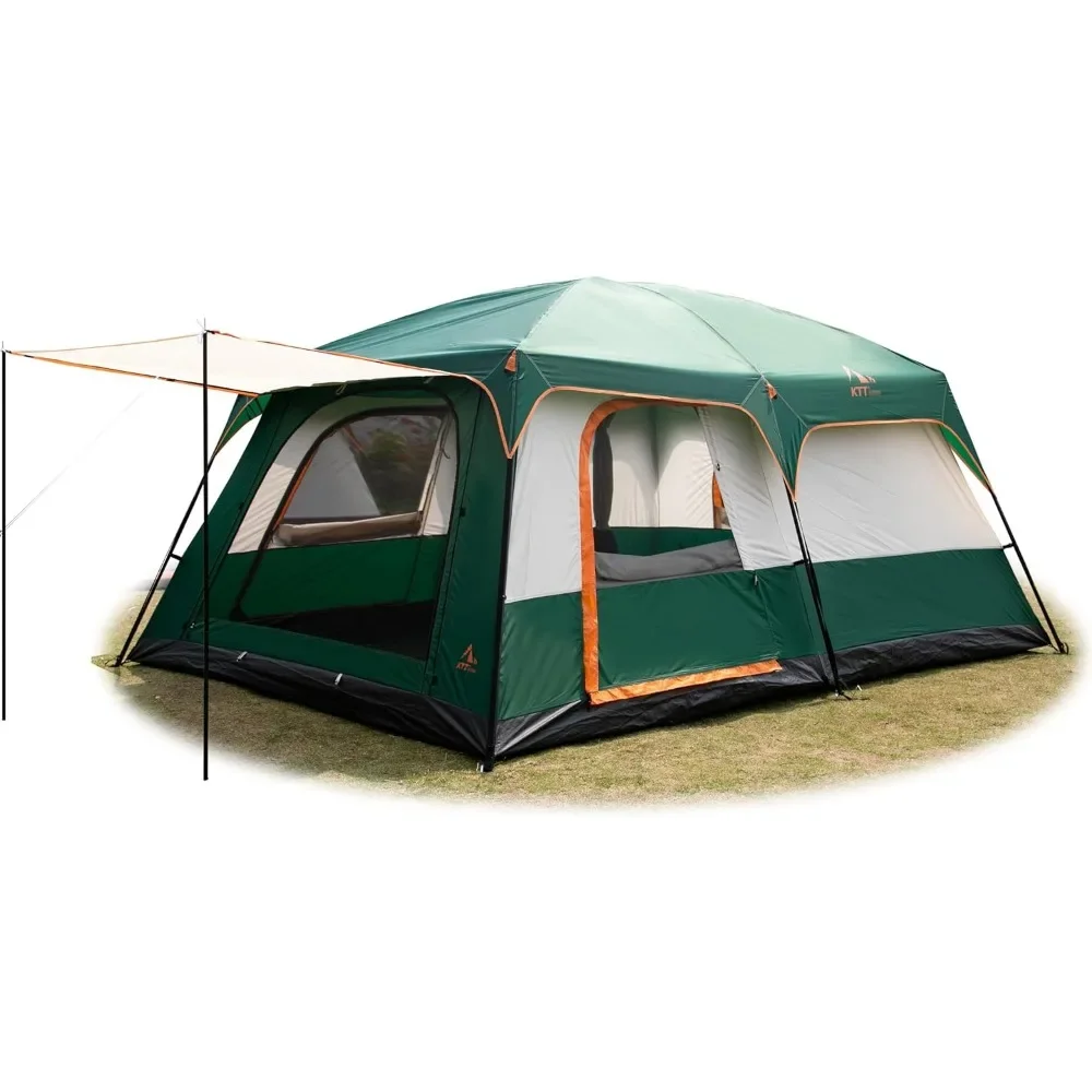 Imagem -03 - Impermeável Double Layer Camping Tent Família Cabin Tendas Quartos Portas Janelas com Malha