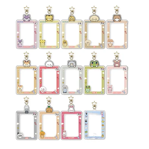 케이팝 사진 카드홀더 키체인, S.COUPS JEONGHAN JOSHUA JUN HOSHUA VERNON DINO 아크릴 LOMO 카드홀더 가방 액세서리, 12-15cm 