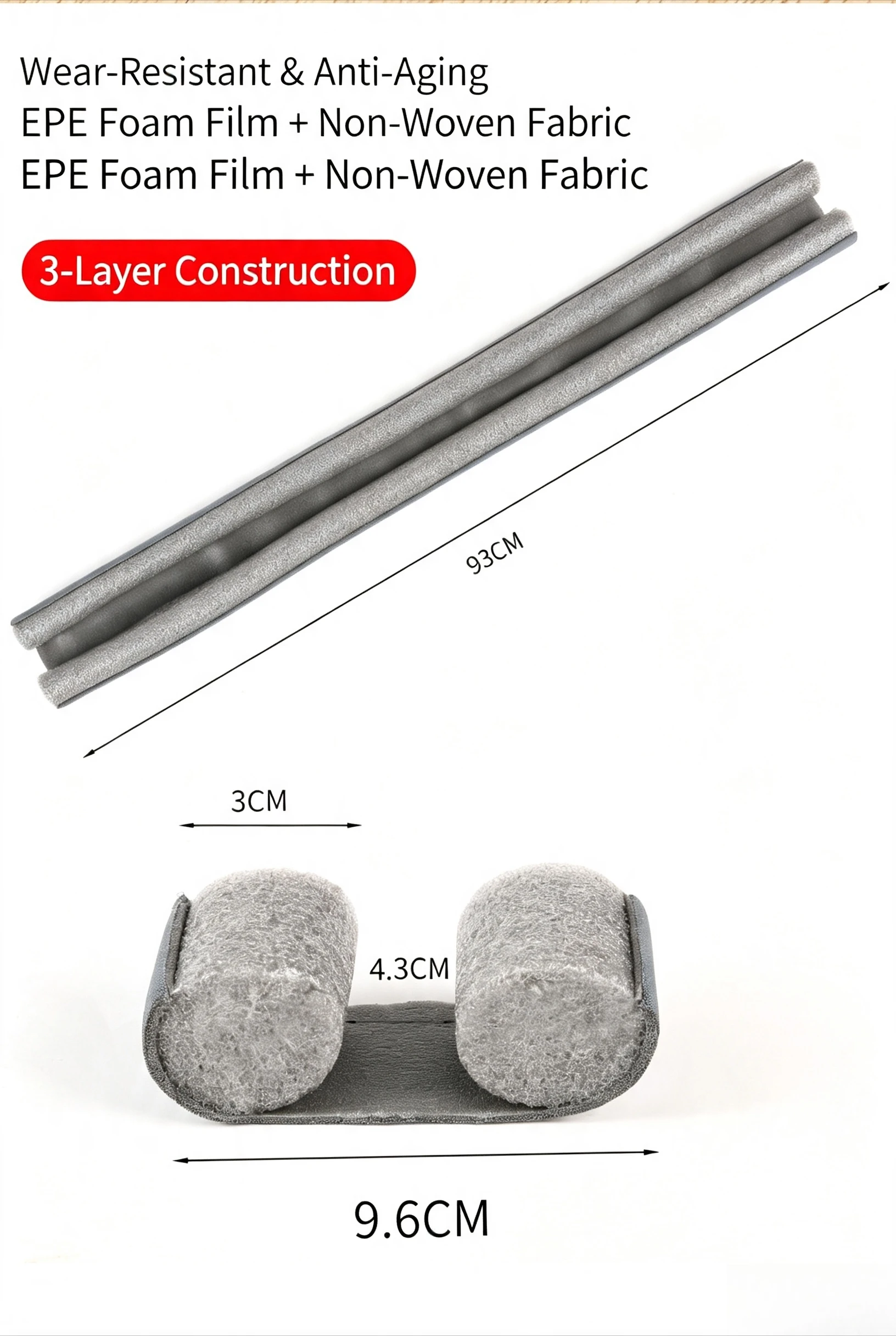 Upgraded Double-sided Door Bottom Seal Strip, Windproof Soundproof Wear-resistant, Insect Proof Weatherstrip for Bedroom Doors