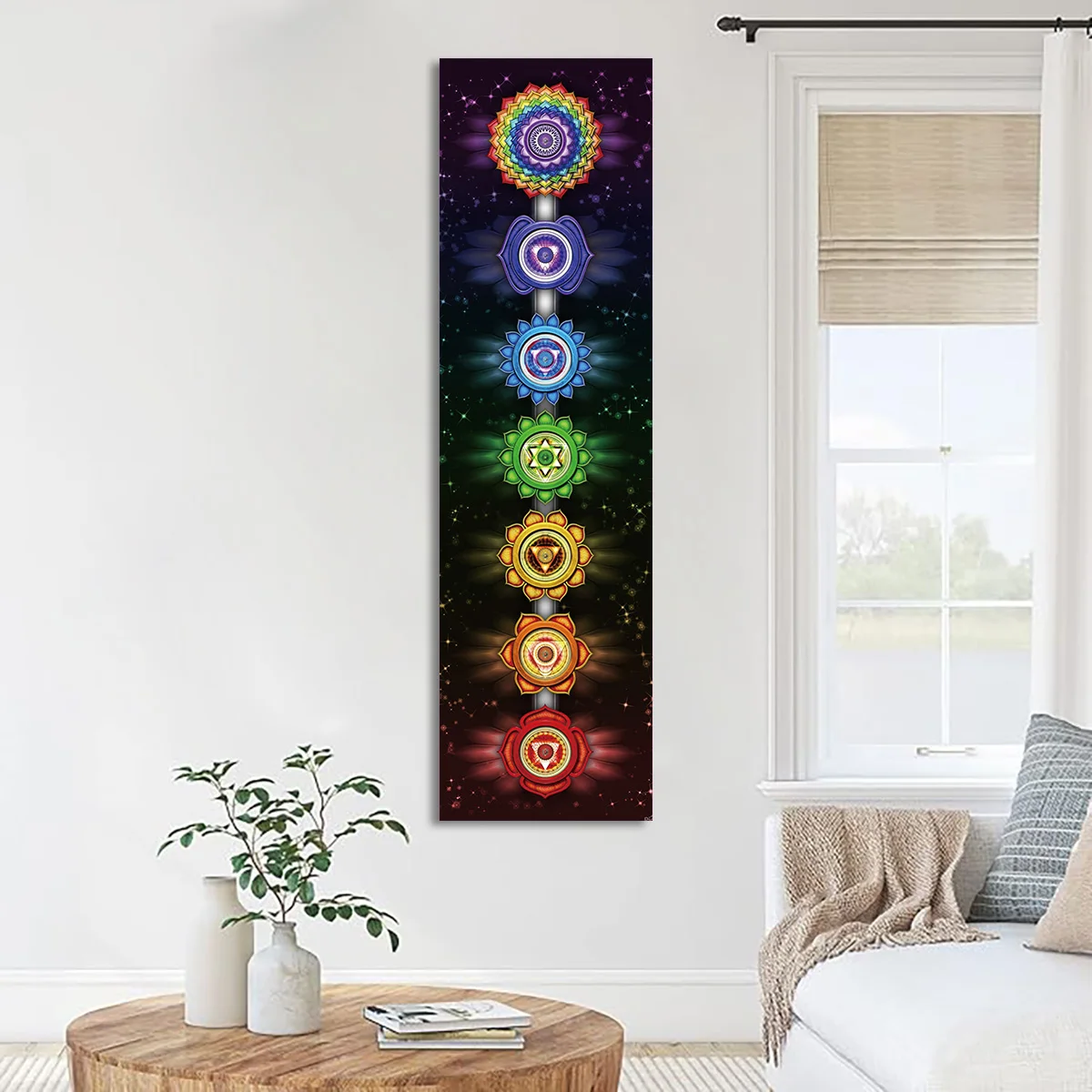 Starry Sky Tapestry Of Colorful Elements Chakra Yoga Meditation Decorative Wall Hanging Wall Art Fabric Home Decor