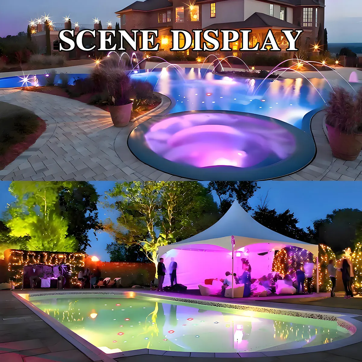 Floating Underwater Light RGB Submersible LED Disco Light Glow Show Swimming Pool Hot Tub Spa Lamp Bath Light image 3