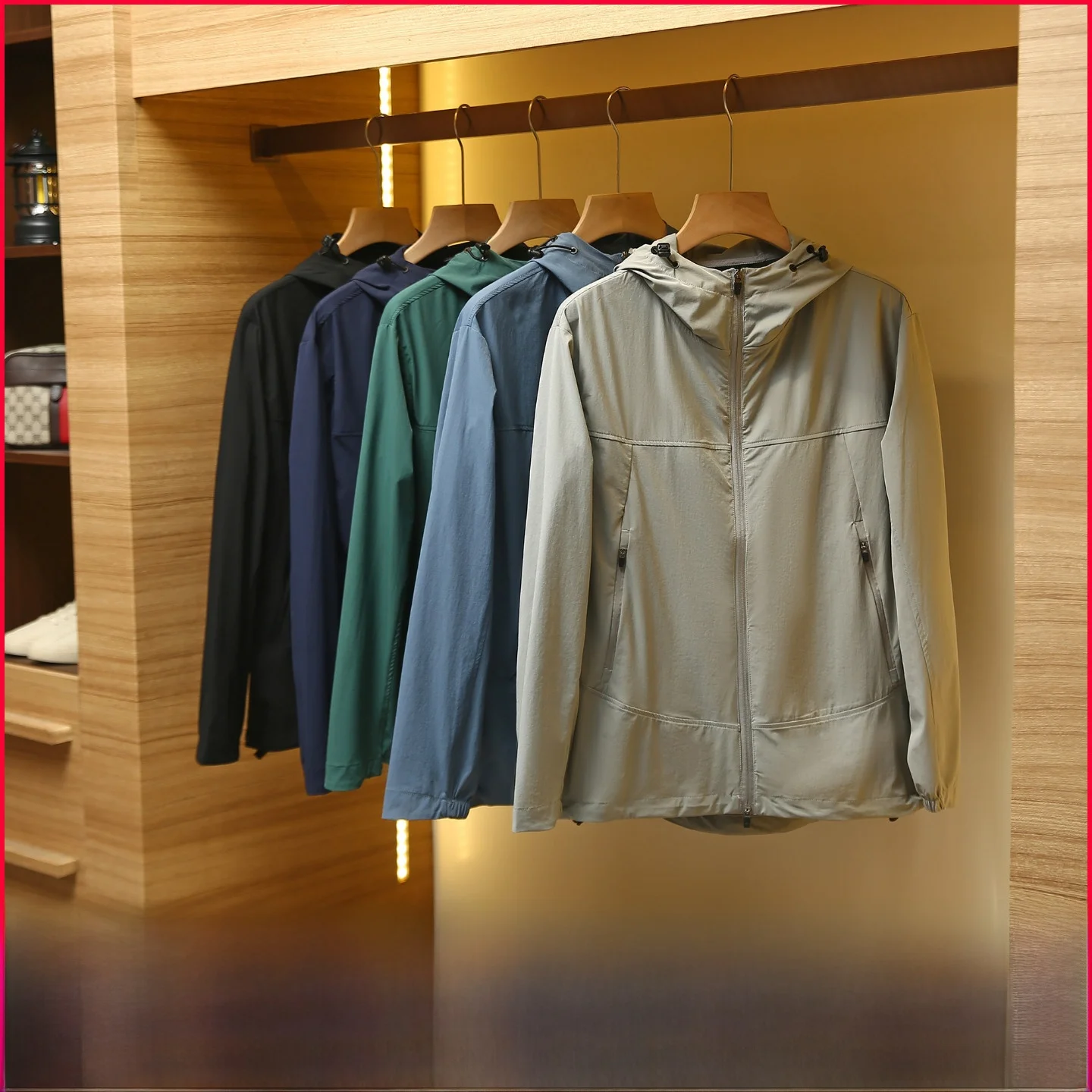 

Повседневное уличное джето с капюшоном, легкое четырехстороннее эластичное осенне-весеннее молодежное длинное пальто-подставка для пар