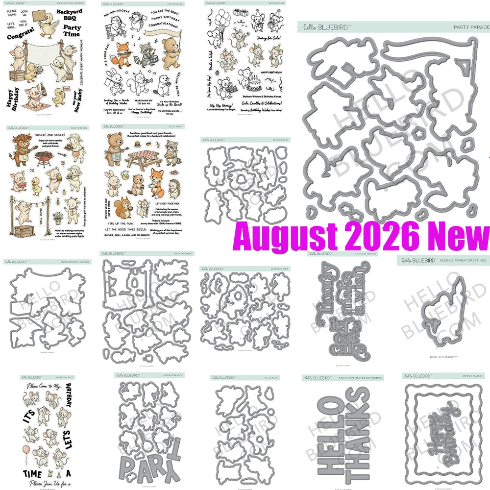 Tampons transparents et matrices de découpe métalliques pour bannière d'annonce, Nouveauté 2026, pour la création d'albums DIY, le scrapbooking et le gaufrage