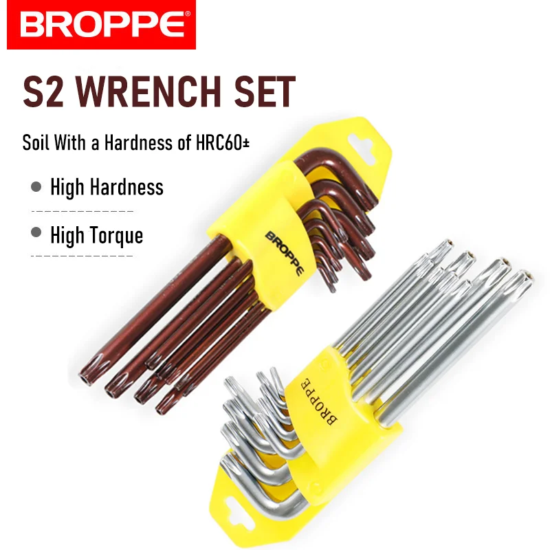 9/13-PCS S2 Alloy Steel L-Type Star Wrench With Hole T6-T50 Household DIY Torx Star Allen Double-Head Hex Spanner Long Arm Key