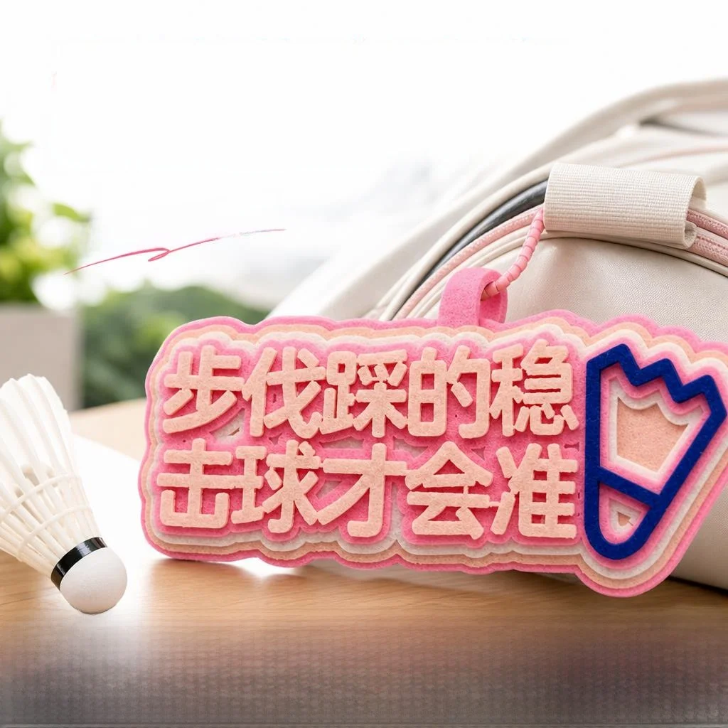 Creative Badminton Ball Keychain Decorative Textile Bag Gym Gift Non-Woven Fabric Keychain for Badminton Fans Summer 2026
